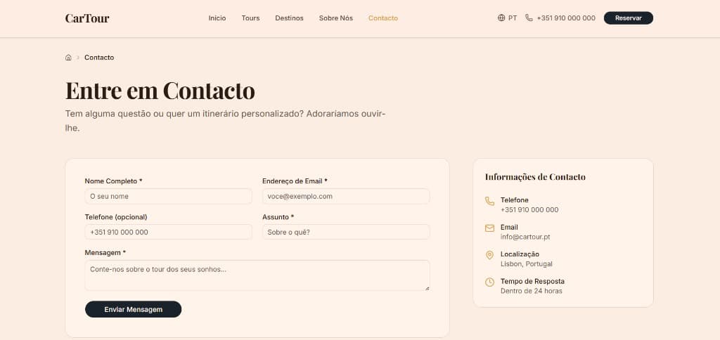 CarTour — plataforma de reservas para turismo 3