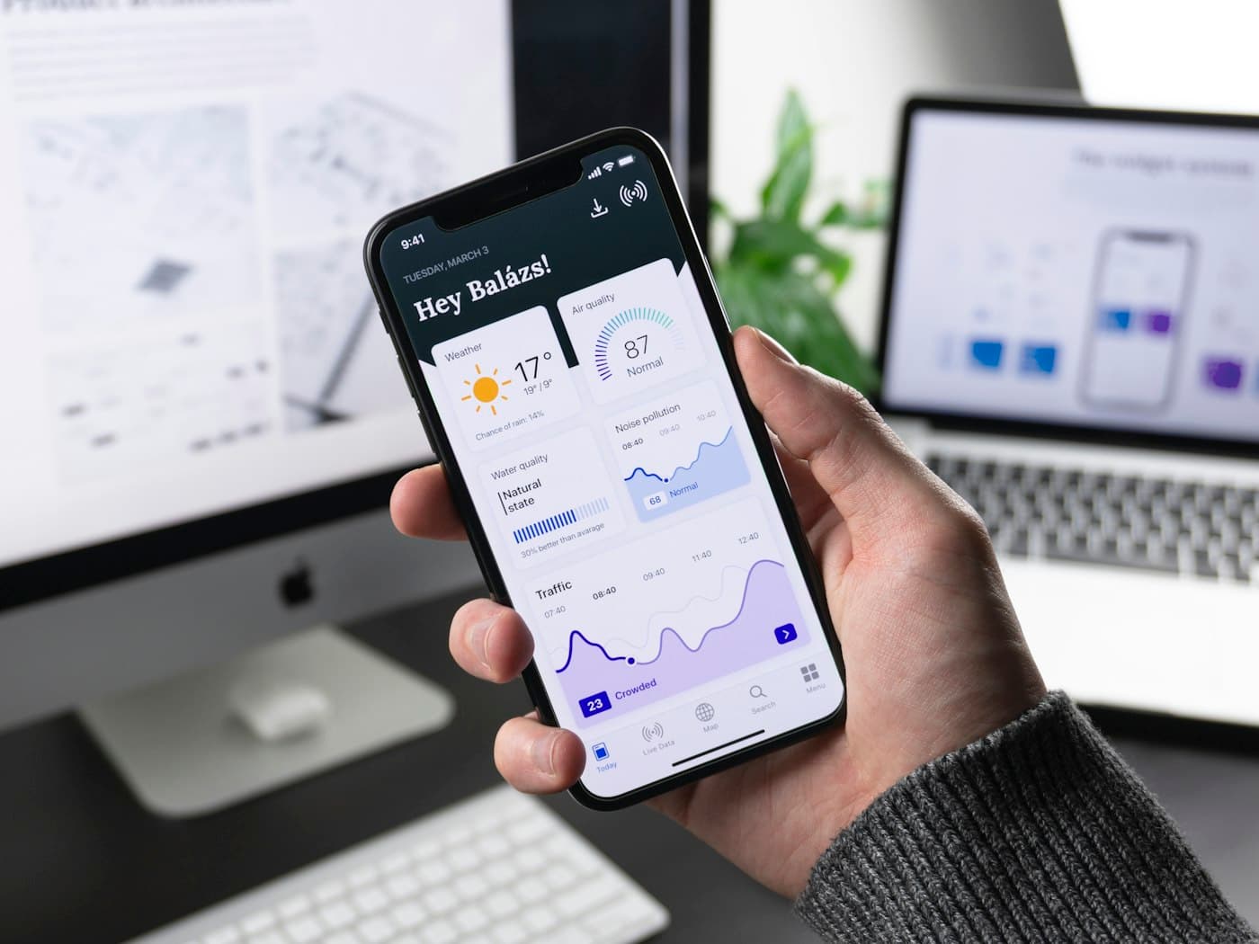 Aplicação móvel em utilização
